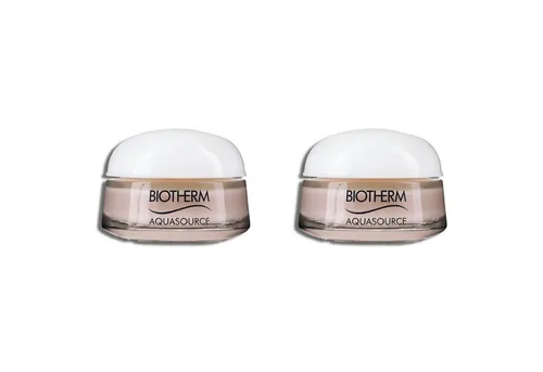 BIOTHERM Aquasource Rich Tagescreme 2x15ml - Feuchtigkeitscreme für alle Hauttypen mit verbesserter Formel für intensive Hydration und angenehmen Duft. Ideal für die tägliche Pflege und zieht schnell ein, hinterlässt ein glattes, weiches Hautgefühl.