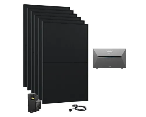 Anker Balkonkraftwerk 2700W Solaranlage Anker SOLIX Solarbank 3 E2700 Pro mit Zusatzakkus, (Smart Meter und 6x JASolar 450Wp Full Black im Lieferumfang enthalten), Speicher mit integriertem Wechselrichter, All-in-One 2,668kWh Akku