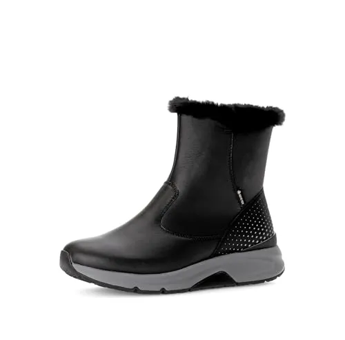 Gabor Winterstiefeletten Stiefelette - Damen Wanderschuhe - Stiefelette aus Glattleder in schwarz mit Warmfutter und Wechselfußbett für optimalen Komfort und Wärme.