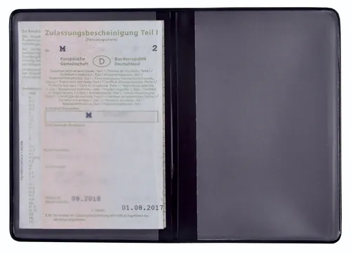 Produktbild KFZ Schein Schutzhülle Schwarz NEU Fahrzeugschein Mappe Etui Ausweis Kartenhülle