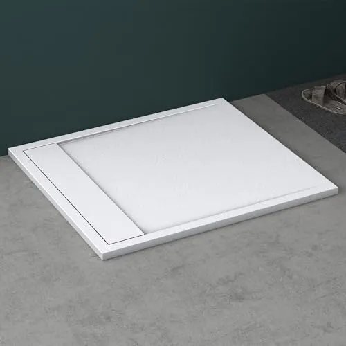 Mai & Mai Mineralguss Duschwanne 90x100cm Weiß Matt - Elegante Duschwanne aus einem Stück gegossen, mit rutschfester Oberfläche und leicht zu reinigender Gelcoat-Schutzschicht. Ideal für eine einfache Installation nach DIN-Standards.