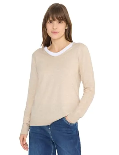 Cecil Damen Basic Pullover - Bequemer V-Ausschnitt - Casual Strickpullover mit Langarm, ideal für vielseitige Outfits und angenehmen Tragekomfort.