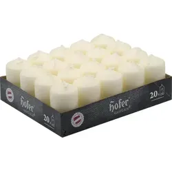 HOFER Stumpenkerzen 20 Stück – 4x7 cm – Elfenbein in beige von Hofer