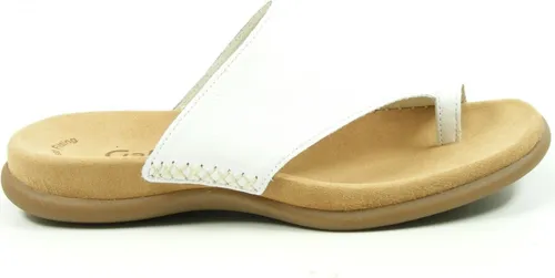 Zehentrenner GABOR Damen Sandalen Gr. 39, sportlich in Weiß in weiß von Gabor