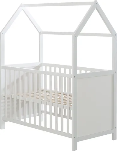 Roba Hausbett 60 x 120 cm - Betten: FSC-zertifiziertes, höhenverstellbares Baby- & Beistellbett mit 6-facher Verstellbarkeit und 5 Schlupfsprossen für einfache Nutzung.