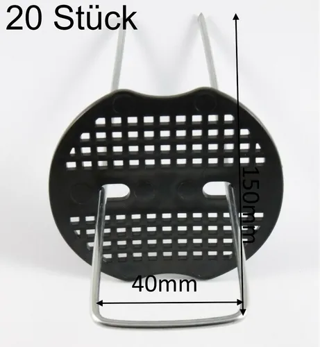 Bodenanker Bodengewebe Unkrautvlies Kunstrasen U-Form aus Metall mit Scheibe 20