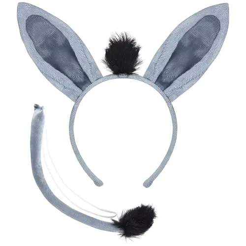 Xrten Tier Verkleidung Set, Tier Kostüm Haarreif mit Ohren Schwanz, Cosplay Haarband Ohren Stirnband für Erwachsene Karneval Themenparty Halloween Party (Geeignet für Personen ab 14 Jahren)