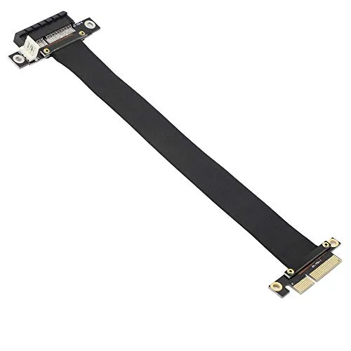 GINTOOYUN PCIe 4x-Verlängerungskabel, PCI-Express 3.0-Stecker auf Buchse, Riser-Kabel, PCI-E-Extender-Adapter (23cm, 180°)