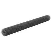 vidaXL Drahtzaun Stahl mit PVC-Beschichtung 10x1,5 m Grau - Metallzaun für vielseitige Einsätze, ideal für Geflügelhaltung und Tiergehege. Robustes, witterungsbeständiges Material sorgt für langanhaltenden Schutz.