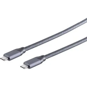 USB Type-C 3.2 Gen 2x2 Kabel, grau - Länge: 1,50 m