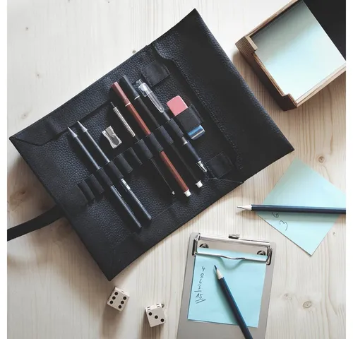 Jahn-Tasche Pencilbag Stifterolle / Roll-Mäpppchen Gr. L, Leder, Schwarz, Jahn-Tasche 015