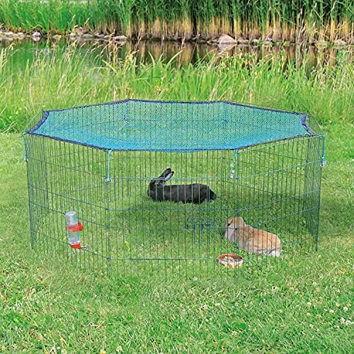 TRIXIE Freilaufgehege mit Schutznetz 60x57 cm – Sicherer Auslauf für Kleintiere - Kleintier-Gehege mit Schutznetz, ideal für Kaninchen und Nager. Bietet Schutz vor Raubvögeln und Katzen, erweiterbar und mit Tür für einfachen Zugang.
