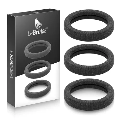 Lebrüke® 50 Haargummis Zopfgummis in schwarz von Lebrüke