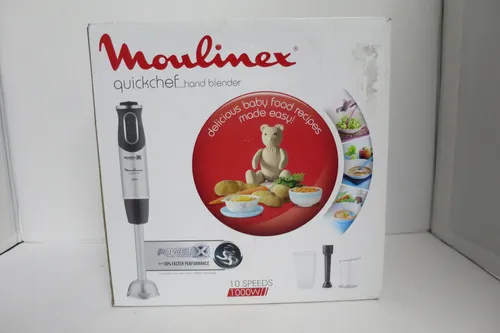 Moulinex DD65S810 Quickchef Stabmixer 1000 W - Stabmixer mit 10 Geschwindigkeiten, 1000 W Leistung für schnelle und mühelose Zubereitung, inklusive Messbecher - ideal für kreative Küchenmeister.