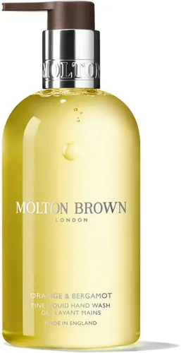 Molton Brown Orange & Bergamot Hand Wash 300 ml - Luxuriöse Handseife mit erfrischendem zitrischen Duft, kombiniert mit sanfter Hautpflege. Ideal für Badezimmer oder Küche, in edler Flasche mit praktischem Pumpmechanismus.