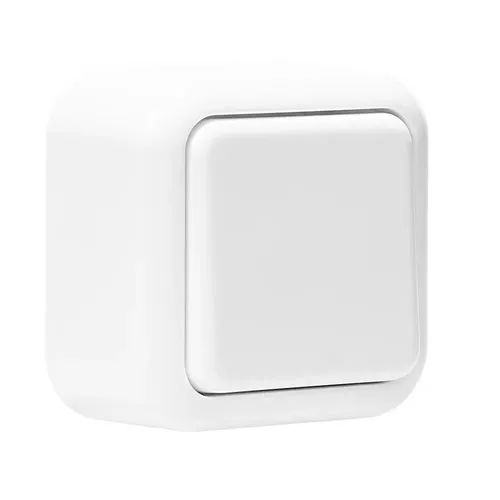 Aufputz Kreuzschalter für trockene Räume, reinweiß, IP20, 10 A/250 V~