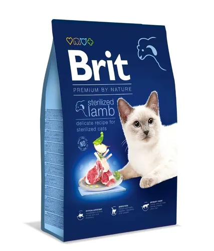 BRIT Cat Premium by Nature Sterilised lamb 8 kg