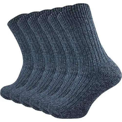GAWILO Herren Norweger Socken (6 Paar) warme & dicke Thermosocken gegen kalte Füße | Wollsocken (DE/NL/SE/PL, Numerisch, 47, 50, Regular, Regular, blau)