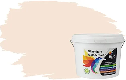 RyFo Colors Silikonharz Fassadenfarbe in Zuckerweiß, 1 L - Wasserabweisende und UV-beständige Fassadenfarbe für Außenbereiche, ideal für Neubau und Renovierung. Hohe Deckkraft und einfache Verarbeitung für ein perfektes Ergebnis.