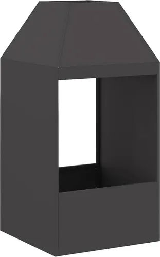 vidaXL Feuerplatz Schwarz 50 x 50 x 100 cm – Moderner Kaltgewalzter Stahl Kamin - Kamin für den Außenbereich, sorgt für Wärme und eine einladende Atmosphäre. Ideal für Lagerfeuer und Outdoor-Partys, aus robustem Stahl gefertigt und pflegeleicht.