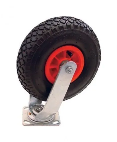 Lenkrolle 260x80mm - Luftreifen Transportrolle, 130 kg Tragkraft und kugelgelagerter Drehkranz für müheloses Manövrieren