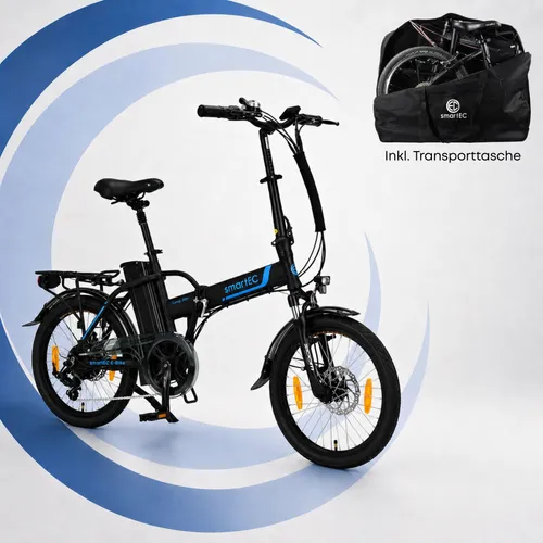 Zoll E-Faltrad Camp-20H Pedelec Schwarz mit Transporttasche - Kompaktes Falt-Pedelec für flexible Mobilität mit sportlichem Design. Ideal für Pendler und Reisende – schnell verstaut und sicher transportiert dank doppelter Sicherung. Entdecke die Freiheit des urbanen Fahrens!