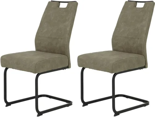 Hela KERSTIN Freischwinger Stuhl 2er Set in braun von Hela