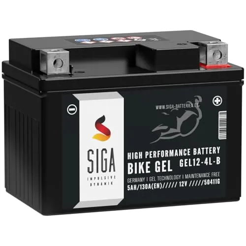 SIGA GEL Motorradbatterie 12V 5Ah 130A/EN GEL Batterie YB4L-B CB4L-B 50411 YB4L-B Gel12-4L-B