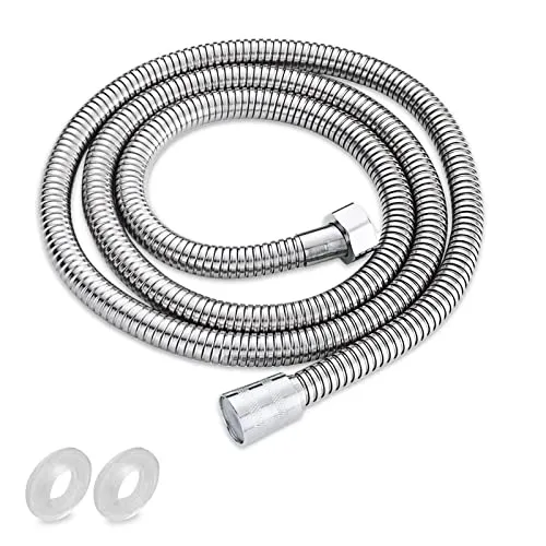 Gvolatee Duschschlauch 150CM, Edelstahl Flexibler Brauseschlauch, Korrosionsschutz und Verdrehschutz Dusche Schlauch, Shower Hose mit Dichtungen, Universal G1/2, Duschschläuche für Handbrause
