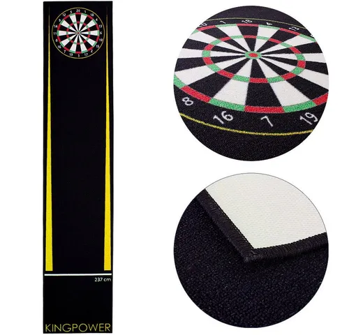 Kingpower Dartmatte – Turnier Matte für Darts - Bodenmatte für Darts in 2 Größen, sorgt für den richtigen Spielabstand und schützt den Boden vor herunterfallenden Pfeilen. Ideal für ein professionelles Dart-Feeling zu Hause!