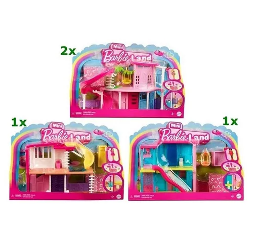 Mattel GmbH Mini Barbieland Haus-Set mit 4 Puppen und Accessoires