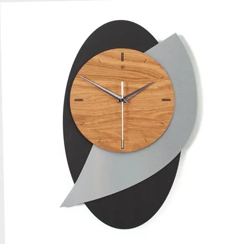 Designer Wanduhr Black Dome aus Holz in schwarz von Kreative Feder