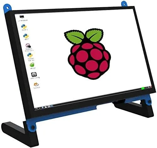 7-Zoll Touchscreen Monitor, Display mit Propellerständer, HD 1024x600 Treiberfrei Plug & Play Capacitive Touch 7 Zoll Bildschirm für Raspberry Pi 4/5, Computer, TV-Box, DVR, Spielgerät