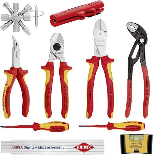 KNIPEX Extension Set Electro 1 - Werkzeugset - Werkstatt und Zubehör, vielseitiges Werkzeugset für Elektroarbeiten mit ergonomischen Griffen für sicheren Halt und präzise Ergebnisse.