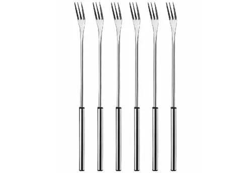 Fonduegabeln Edelstahl mit schwarzem Rand 6 Stück