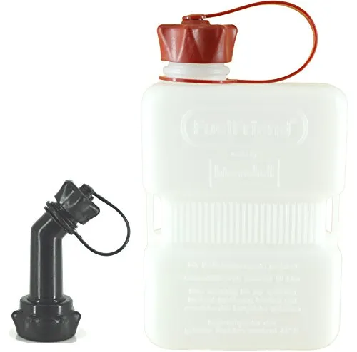 FuelFriend®-PLUS CLEAR 1,0 Liter - Klein-Benzinkanister Mini-Reservekanister + verschließbares Auslaufrohr
