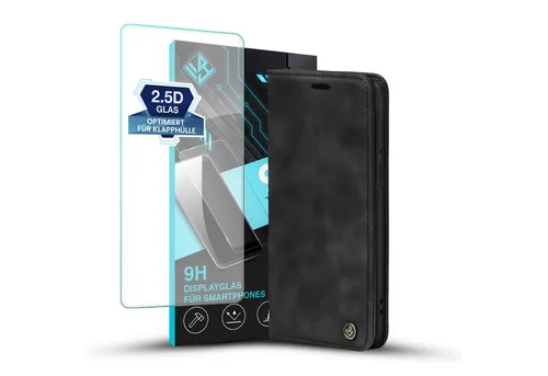 Tec-Expert Handyhülle LBH Hülle für iPhone 13 - Farbe: Schwarz mit 2.5D Glas -