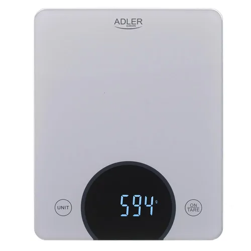 Adler AD 3173 Küchenwaage digital LED Anzeige bis 10 kg silber Haushaltswaage