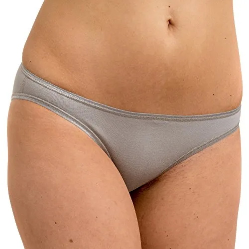 HERMKO 5032 Damen Mini Slip (Bikini-Form) aus Cotton/elastan, Farbe:grau, Größe:40/42 (M)