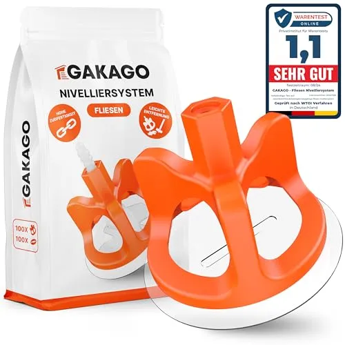 Gakago Fliesen Nivelliersystem mit 200 Gewindehauben von Gakago