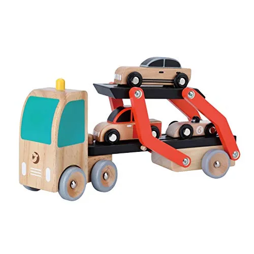 Produktbild Classic World Autotransporter mit 3 Fahrzeugen aus Holz für Kinder ab 18 Monaten