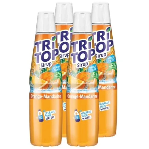 Tri Top Getränke-Sirup Orange-Mandarine 600ml - kalorienarm (4er Pack)