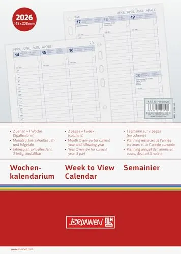 BRUNNEN Wochenkalendarium Business 2026 Spaltenform | A5 von BRUNNEN