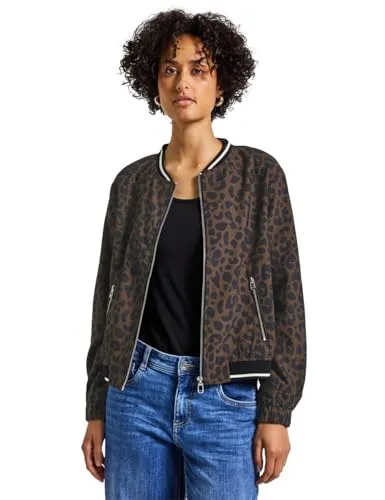 Street One Damen Gemusterter Leo Blouson, Pecan Brown, 40 von Street One