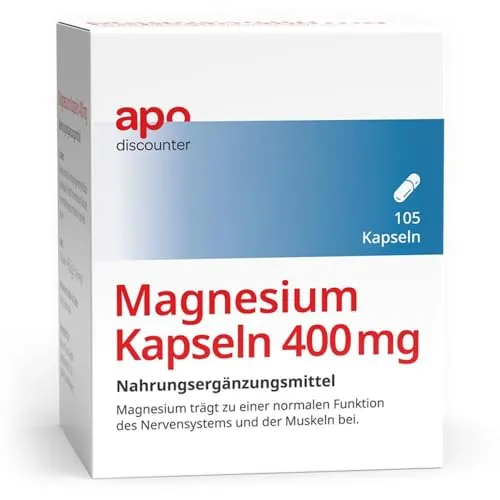 apodiscounter Magnesium Kapseln 400 mg (1x 105 Stück)
