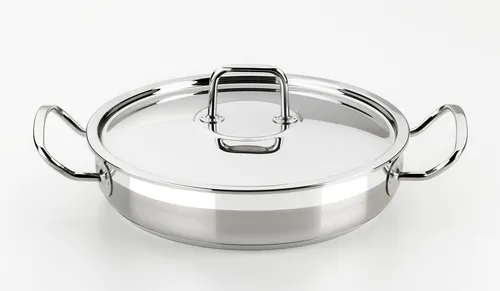 BRA Profesional Drehspießtopf mit Deckel, 26 cm aus Edelstahl 18/10