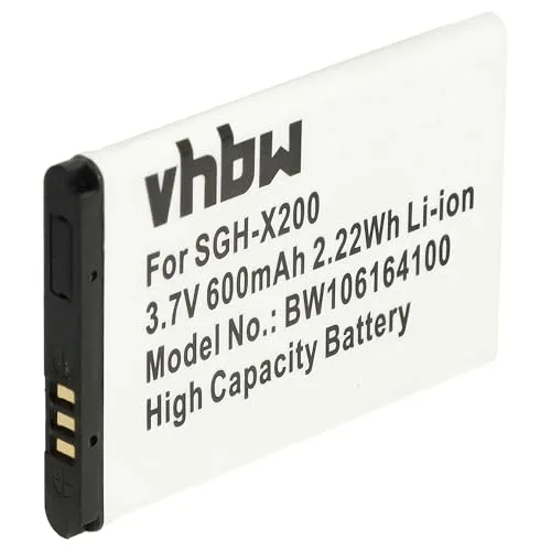 vhbw Akku kompatibel mit Samsung GT-E2600, GT-E2350, GT-M2710C, GT-E2210C, GT-E2530, GT-E2350B Handy Smartphone Telefon (600 mAh, 3,7 V, Li-Ion)