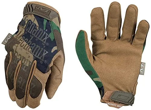 Mechanix Wear Original Woodland Camo Taktische Handschuhe - Handschuhe & Fäustlinge für Damen, mit atmungsaktivem TrekDry und nahtloser Kunstlederhandfläche für optimale Fingerfertigkeit und Komfort.