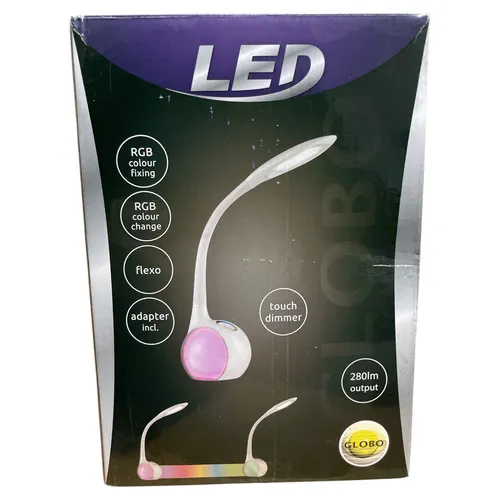 Tarron Tischleuchte Acryl Weiß, LED - Tischleuchte mit flexiblem Arm und 280 Lumen Lichtstärke, inklusive Farbwechsler und Touchdimmer für individuelles Ambiente. Ideal für modernes Wohnen.