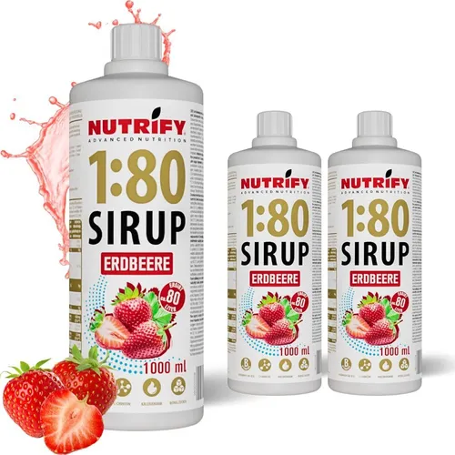 NUTRIFY Vital Drink Sirup 1:80 Erdbeere 6 x 1L Sportgetränk kalorienarm
